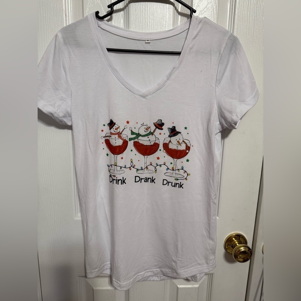 Christmas Women’s Holiday T-shirt Hand Pressed BN